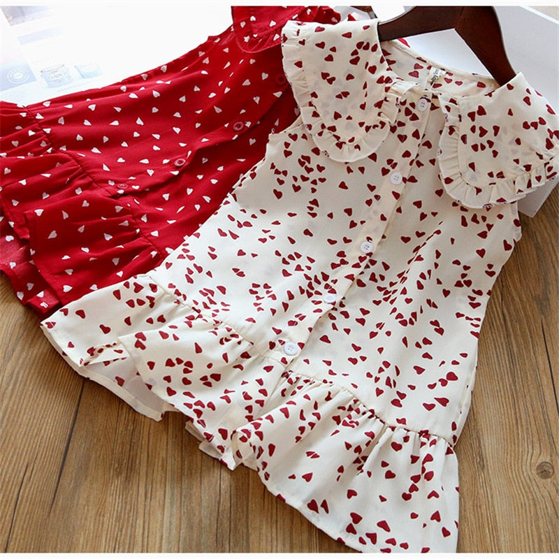 2021 2-7Y Kids Girls Dress Summer Girls Sleeveless Chiffon Polka Dot Dress Princess Dress For Girl Children Clothing