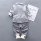 New Spring Baby Boys Fashion Clothing Children Gentleman Tie Shirt Pants 2Pcs/Sets Kids Formal Clothess Infant Cotton Tracksuit