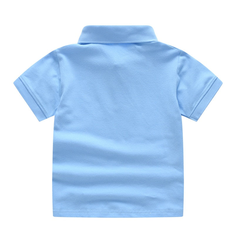 2021 New Children&#39;s Summer Cotton Short Sleeved Shirt Baby Boys Girls Solid Color Polo Shirt 2-7Y Kids Brand Polo Clothes Out