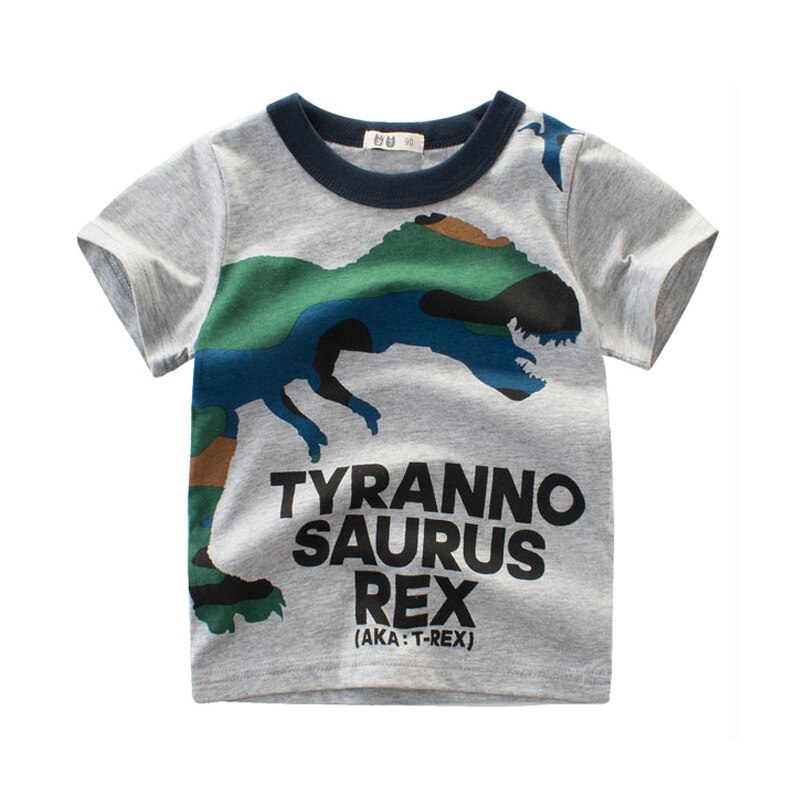 2020 Summer Boys T Shirts Clothing Short Sleeve 100% Cotton Dinosaur Cartoon Children T Shirts Girls 2-8Y High Quality Kids Tees