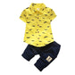 Baby Boy Clothing Sets Bebe Fashion T-shirt+Solid Pants Set Summer Kid Outfit Toddler Children Cotton Tracksuit Clothes