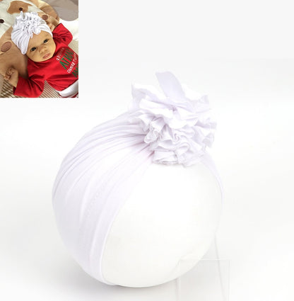 New Fashion Flower Baby Hat Newborn Elastic Baby Turban Hats for Girls 10 Colors Cotton Infant Beanie Cap 1 PC