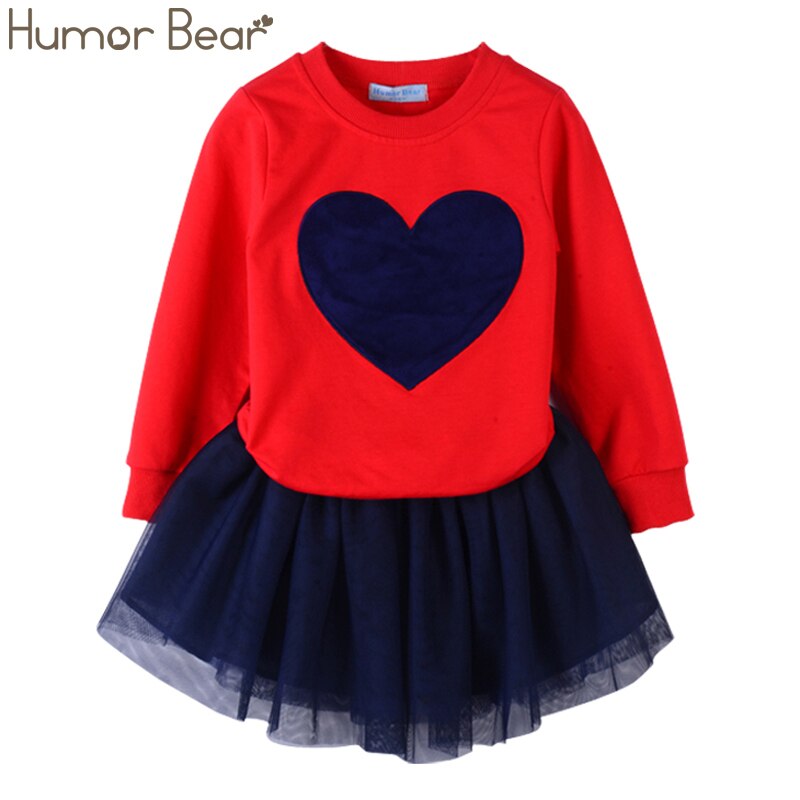 Humor Bear Autumn Baby Girl Clothes Cat Cartoon Long-Sleeve T-Shirt + Stripe Pants Suit Girls Clothing Set Children Clothing