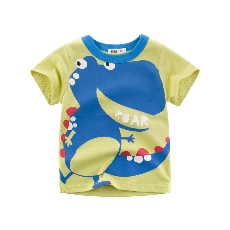 2020 Summer Boys T Shirts Clothing Short Sleeve 100% Cotton Dinosaur Cartoon Children T Shirts Girls 2-8Y High Quality Kids Tees