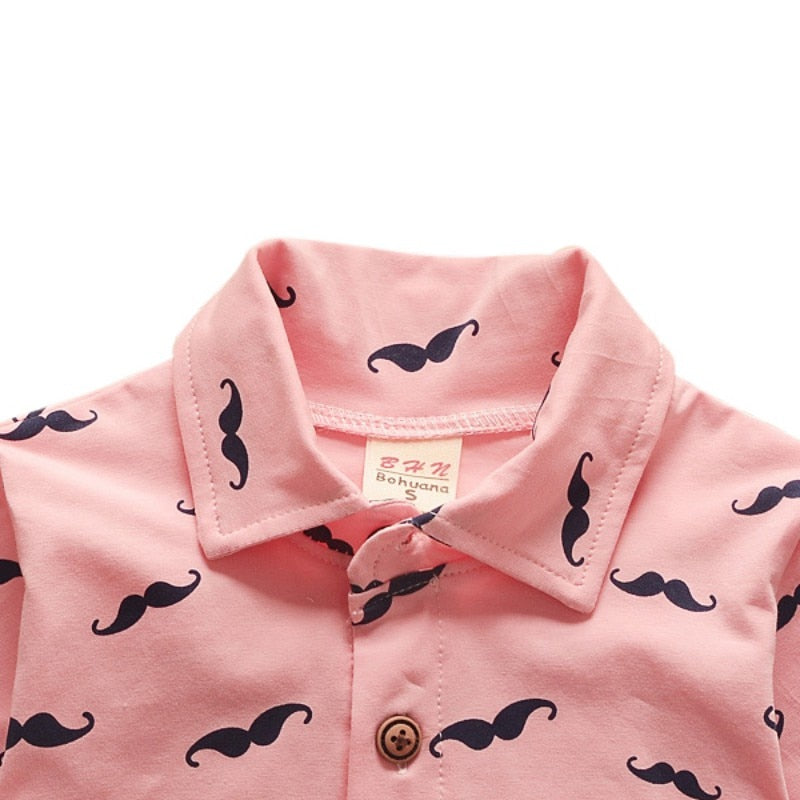 Baby Boy Clothing Sets Bebe Fashion T-shirt+Solid Pants Set Summer Kid Outfit Toddler Children Cotton Tracksuit Clothes