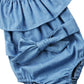 Summer Cute Baby Girls Romper Denim Rompers Set Sleeveless Jumpsuit With Headband 0-24M Children Kids Clothes Hot