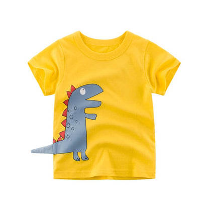 2020 Summer Boys T Shirts Clothing Short Sleeve 100% Cotton Dinosaur Cartoon Children T Shirts Girls 2-8Y High Quality Kids Tees