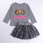 Humor Bear Autumn Baby Girl Clothes Cat Cartoon Long-Sleeve T-Shirt + Stripe Pants Suit Girls Clothing Set Children Clothing