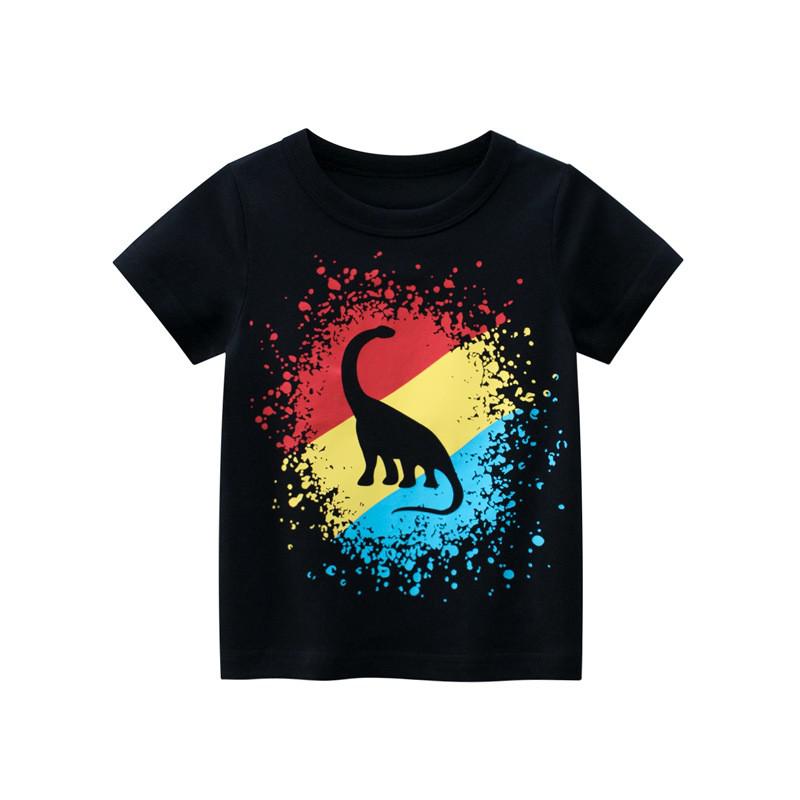 Yocute Children&#39;s T-shirt Summer 2022 New Kids Clothing Cotton Boys Clothes Casual Style Cartoon Dragon Boy Oversized T-shirt
