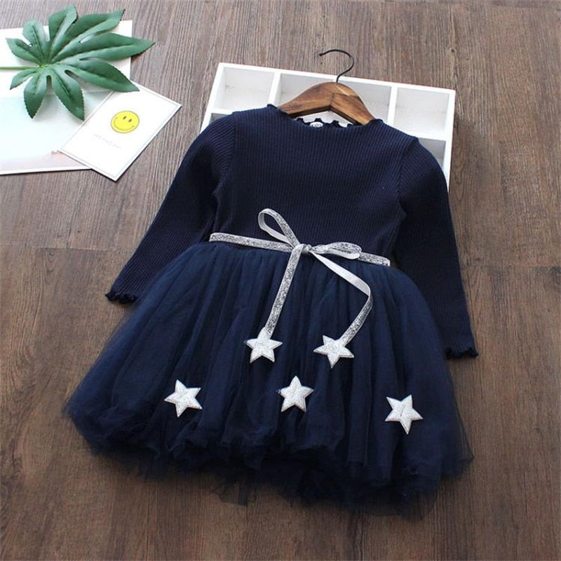Baby Girls Autumn Winter Dress Long Sleeves Tutu Dresses Birthday Princess Vestidos Costume Baby Kids Daily Clothes Infantil 24M
