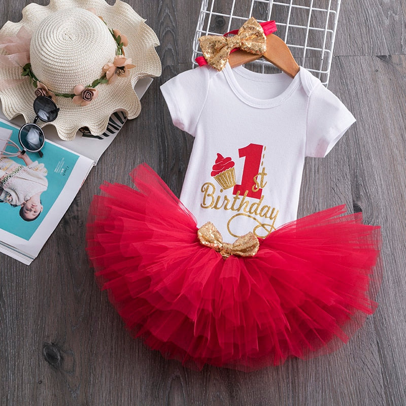 1 Year Baby Girl Clothes Unicorn Party tutu Girls Dress Newborn Baby Girls 1st Birthday Outfits Toddler Girls Boutique Clothing