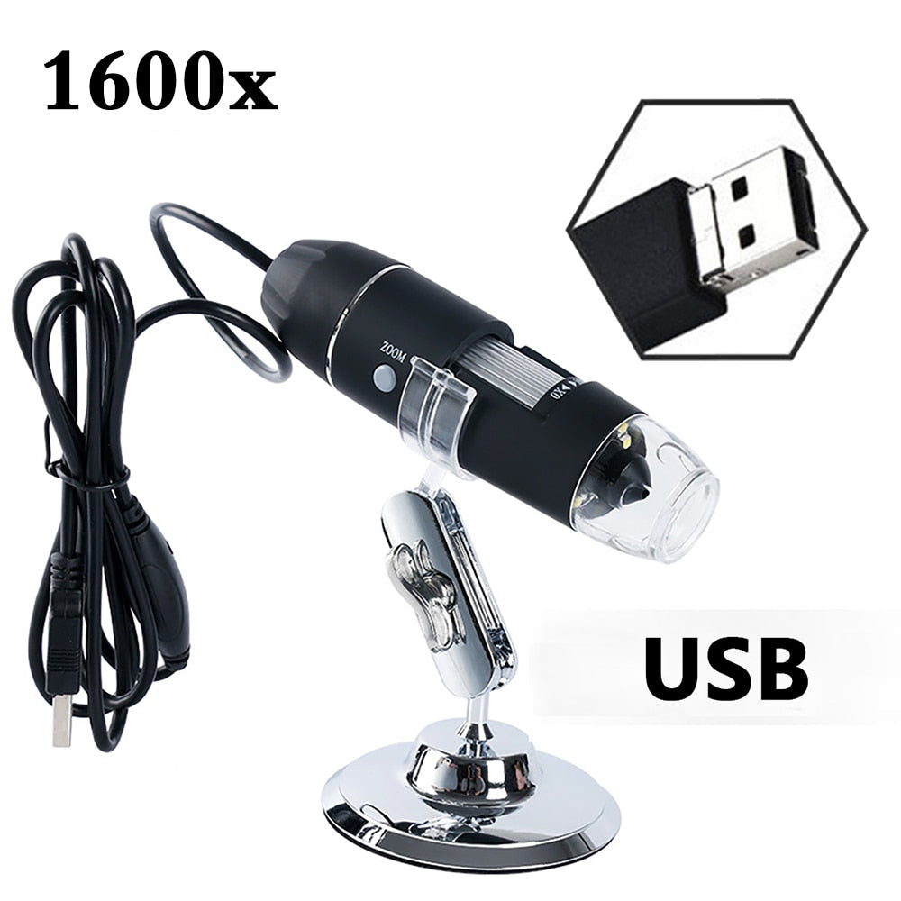 1600X 1000X Wifi Electronic Handheld Portable Digital USB Interface Electron Stereo Microscopes 8 LED Bracket For Android IOS PC