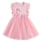 VIKITA Girls Unicorn Tutu Dress Kids Sequined Princess Vestido Girls Birthday Party Dress Children Summer Dresses Kids Clothes