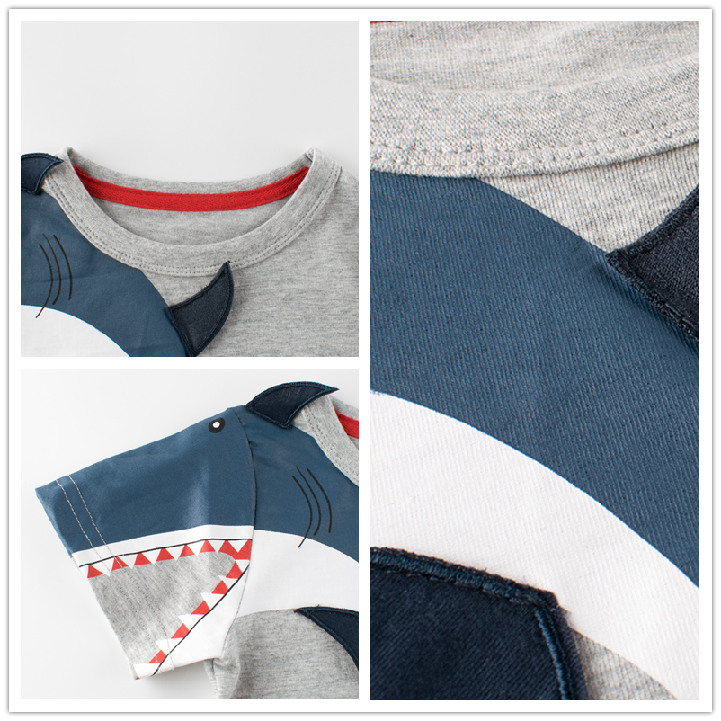 Yocute Children&#39;s T-shirt Summer 2022 New Kids Clothing Cotton Boys Clothes Casual Style Cartoon Dragon Boy Oversized T-shirt