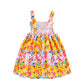 Mudkingdom Toddler Girl Summer Dress Cotton Floral Smocked Dresses for Baby Girls Sundress Cute Little Kids Jumper Dress