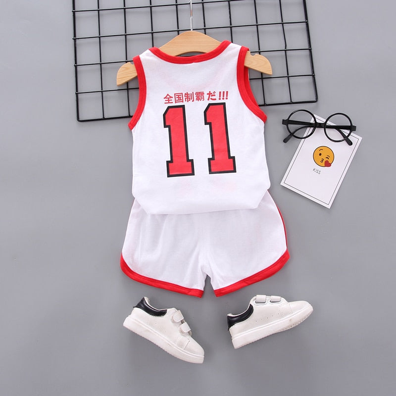 IENENS Boy Girl Football Kit Clothing Sets Vest + Shorts Boy Suit Toddler Sleeveless Tracksuit Kids Baby Basketball Clothes
