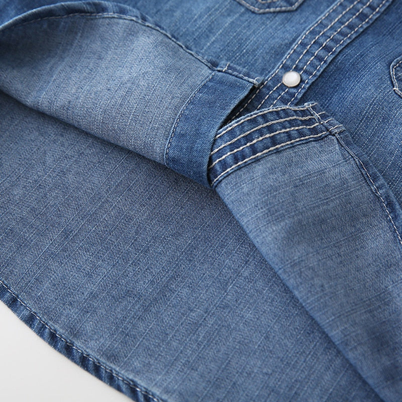 Children&#39;s Denim Shirt Long-sleeved Spring and Autumn Baby Boys Shirt Fashion Kids Shirts Clothing BC911