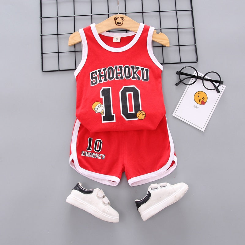 IENENS Boy Girl Football Kit Clothing Sets Vest + Shorts Boy Suit Toddler Sleeveless Tracksuit Kids Baby Basketball Clothes
