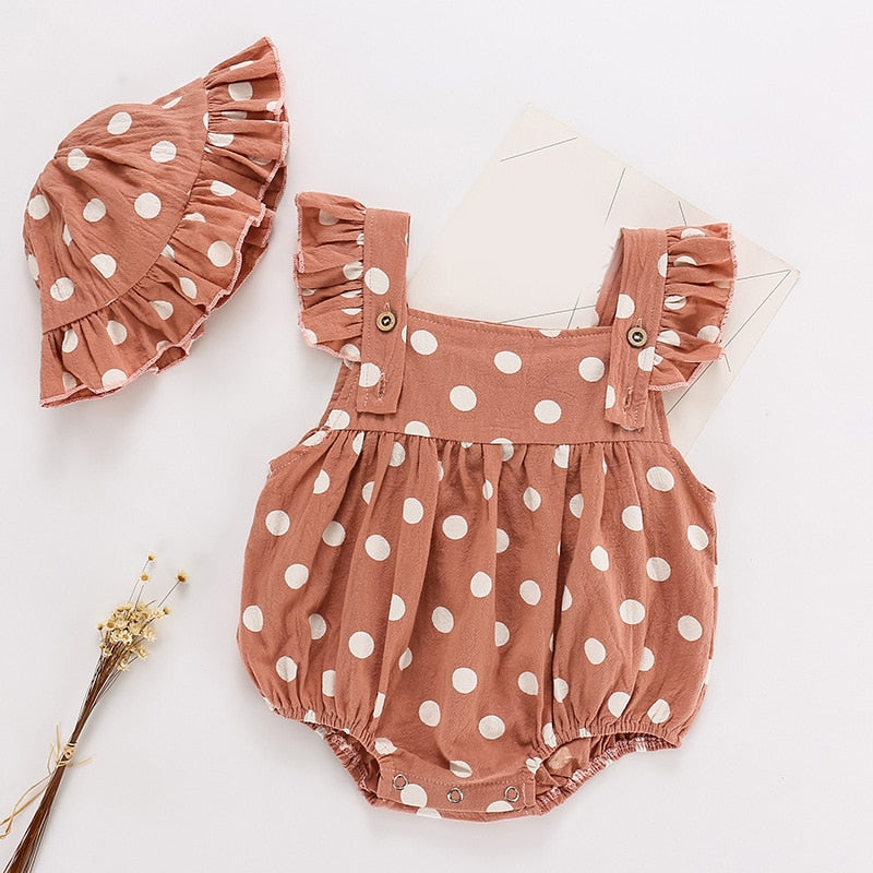 Summer Baby Clothes Baby Rompers New Summer Clothes Fashion Cute Cherry Prints Kids Clothing Rompers Dress With Hat