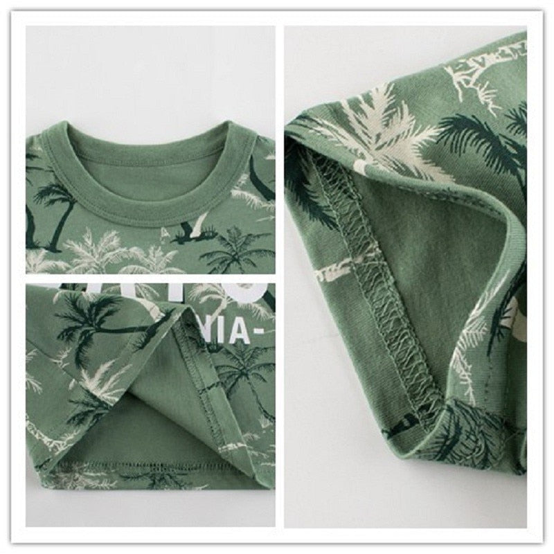 Yocute Children&#39;s T-shirt Summer 2022 New Kids Clothing Cotton Boys Clothes Casual Style Cartoon Dragon Boy Oversized T-shirt