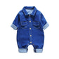 Denim Baby Clothes Boys Girls Rompers Long Sleeve Solid Denim Romper Kids Casual Jumpsuit