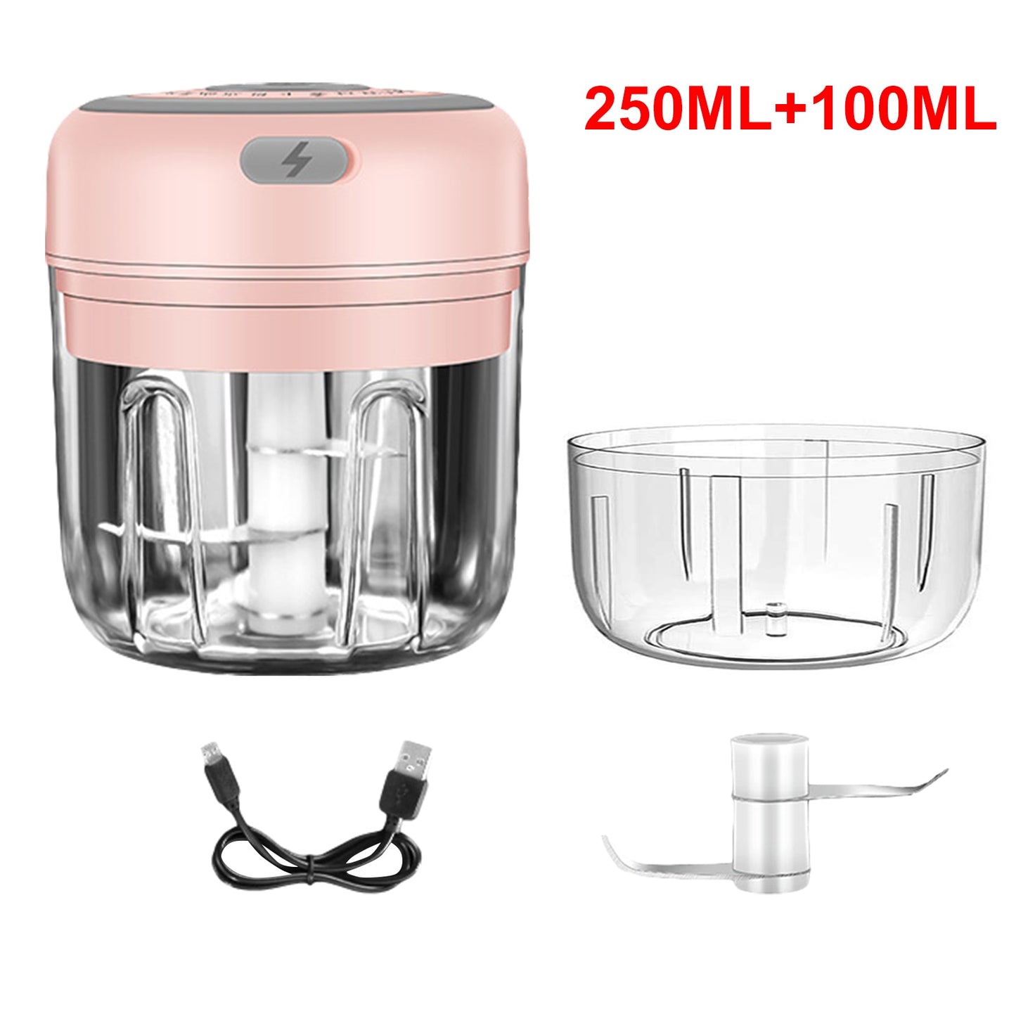 Electric Food Crusher Mini Garlic Press Garlic Crusher Vegetable Chopper For Kitchen Crushed Garlic Crushed Ginger Crushed Chili