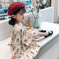Humor Bear Girls&#39; Dresses 2022 Autumn New Style Children Baby Kids Clothing Loose Ruffle Splicing Girl Fashionable Dress