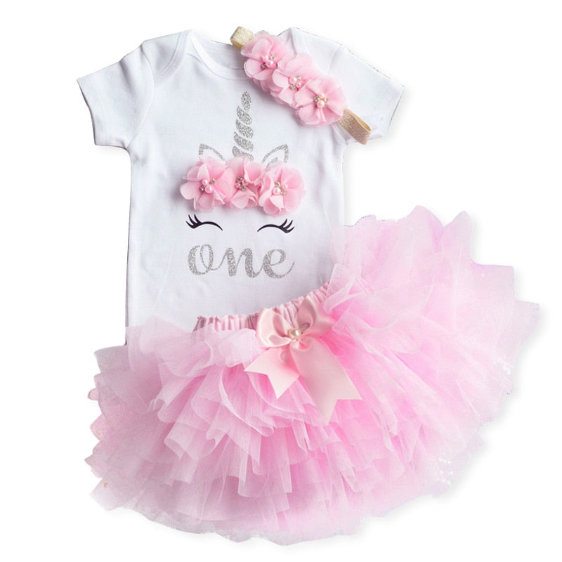 Unicorn Party Dresses For 1 Year Baby Girl Birthday Outfits Clothes Tutu Cake Smash Dresses Infant Christening Gowns 12 Months