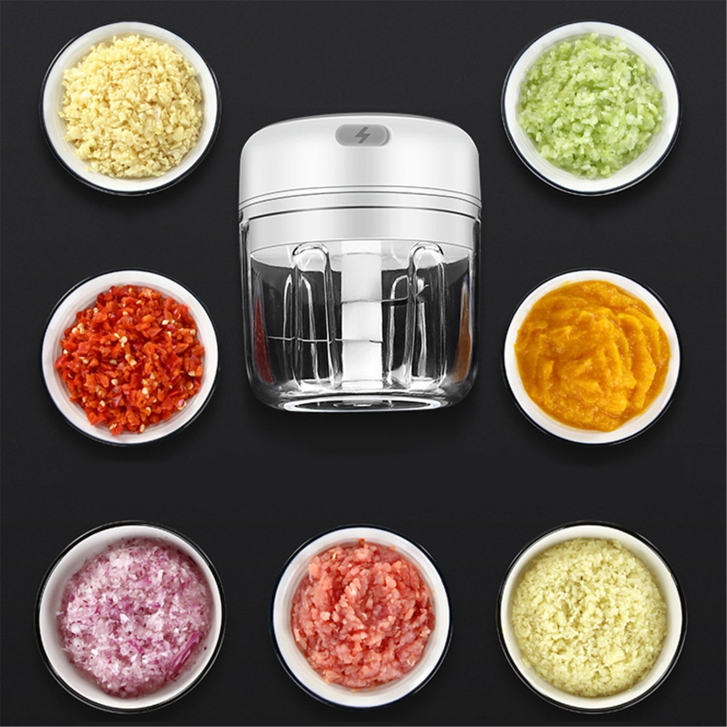 Electric Food Crusher Mini Garlic Press Garlic Crusher Vegetable Chopper For Kitchen Crushed Garlic Crushed Ginger Crushed Chili