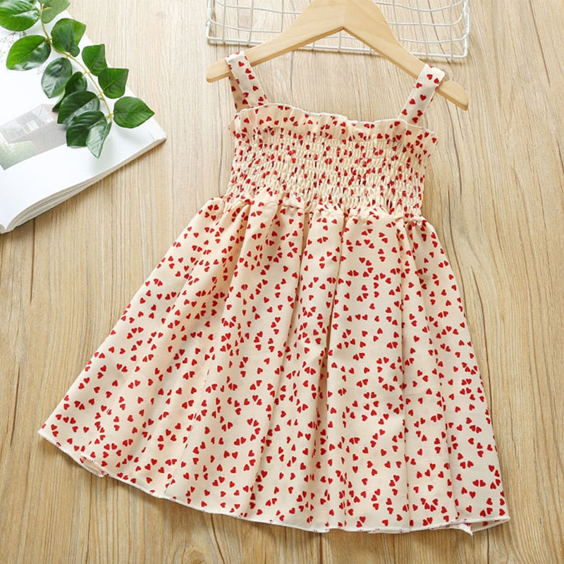 2021 2-7Y Kids Girls Dress Summer Girls Sleeveless Chiffon Polka Dot Dress Princess Dress For Girl Children Clothing