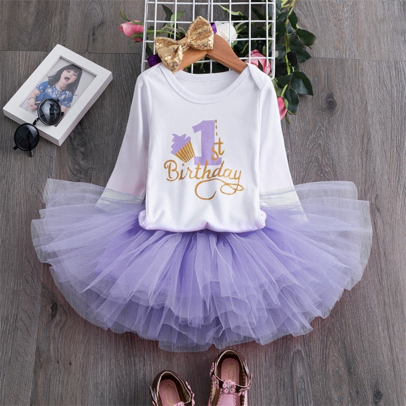 Unicorn Party Dresses For 1 Year Baby Girl Birthday Outfits Clothes Tutu Cake Smash Dresses Infant Christening Gowns 12 Months