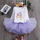 Unicorn Party Dresses For 1 Year Baby Girl Birthday Outfits Clothes Tutu Cake Smash Dresses Infant Christening Gowns 12 Months