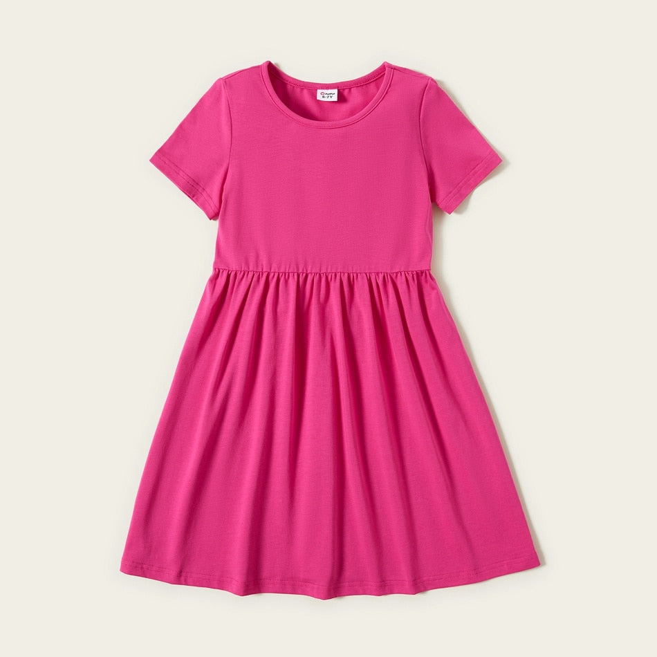 PatPat New Arrival Summer 3-piece Unicorn Allover Striped Print Solid Dresses Children&#39;s Clothing