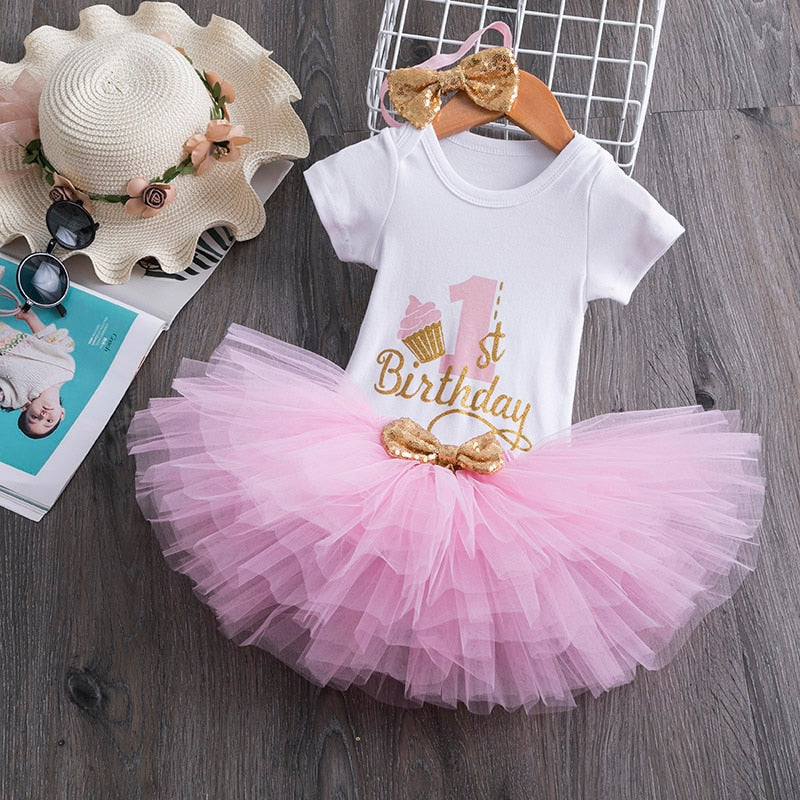 1 Year Baby Girl Clothes Unicorn Party tutu Girls Dress Newborn Baby Girls 1st Birthday Outfits Toddler Girls Boutique Clothing