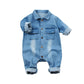 Denim Baby Clothes Boys Girls Rompers Long Sleeve Solid Denim Romper Kids Casual Jumpsuit