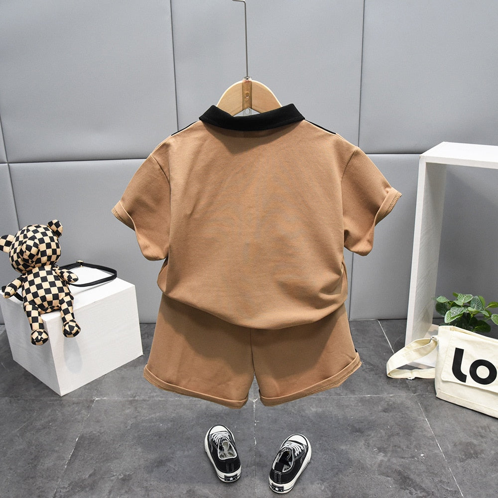 Summer Cute Kids Baby Boys Polo Shirts + Pants 2PCS/Set Boys Clothes Suits Fashion Children Clothing Sets 2-11Years