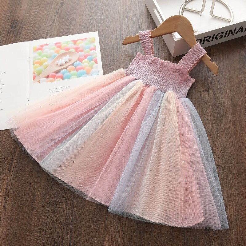 Bear Leader Girls Princess Dress New Summer Kids Party Dresses Elegant Unicorn Embroidery Dress Children Clothing Vestidos 3 7Y