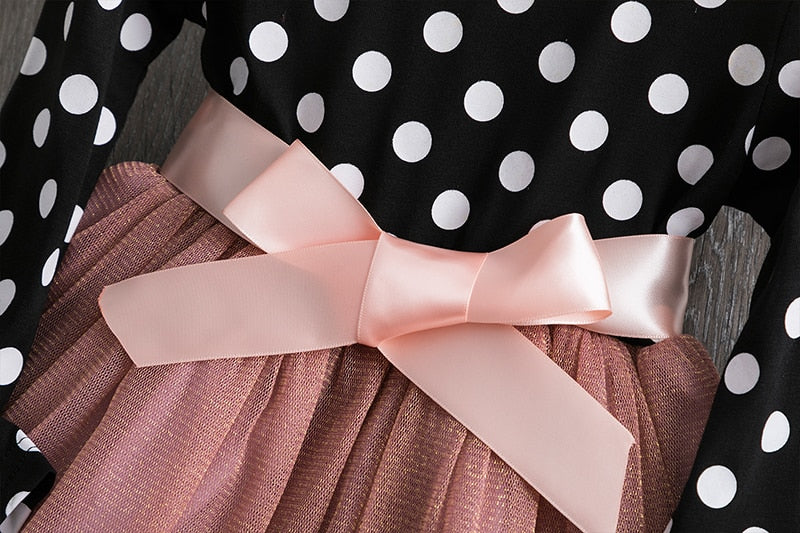 2022 Elegant Kids Flower Girls Winter Dresses Children Kids Floral Long Sleeve Clothing Girls Princess Tulle Dress