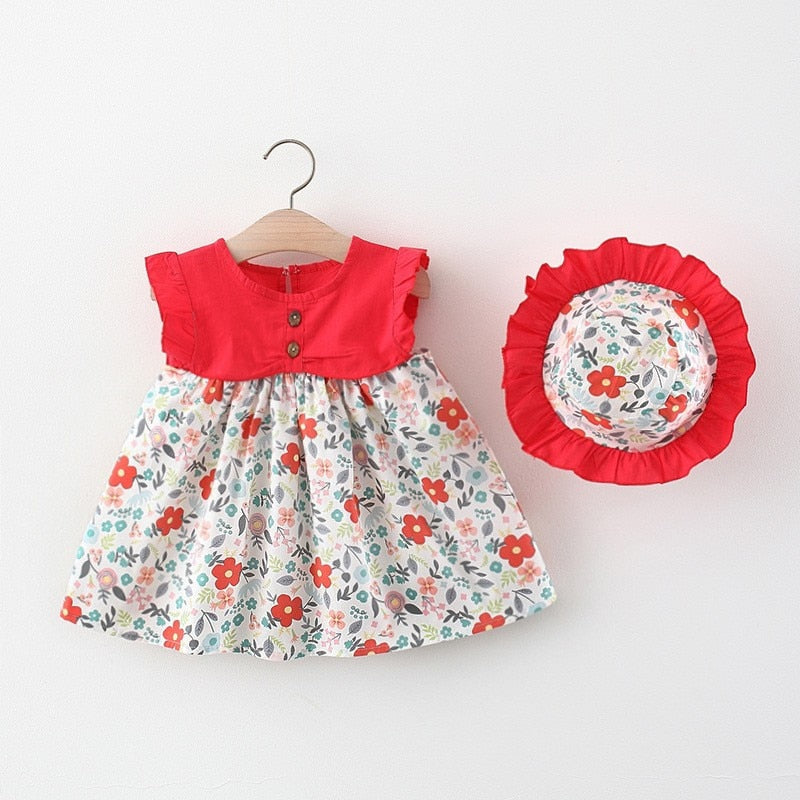 Summer Baby Clothes Baby Rompers New Summer Clothes Fashion Cute Cherry Prints Kids Clothing Rompers Dress With Hat