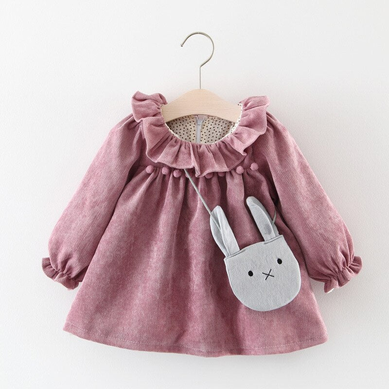Keelorn Baby Girls Dress New Spring Long-Sleeve Princess Dresses Cute Bow Children Costume Toddler Girl Fall Party Vestidos 0-2Y