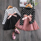 2022 Elegant Kids Flower Girls Winter Dresses Children Kids Floral Long Sleeve Clothing Girls Princess Tulle Dress