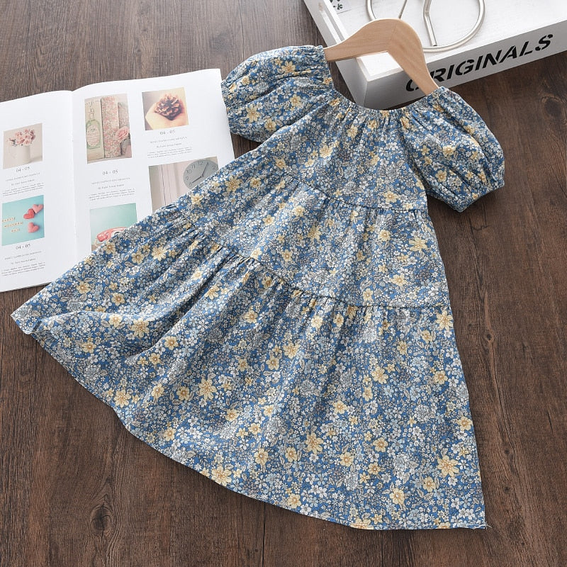 Bear Leader Girls Floral Dresses 2022 New Fashion Sweet Kids Flowers Costumes Children Sleeveless Vestidos Toddler Baby Clothing