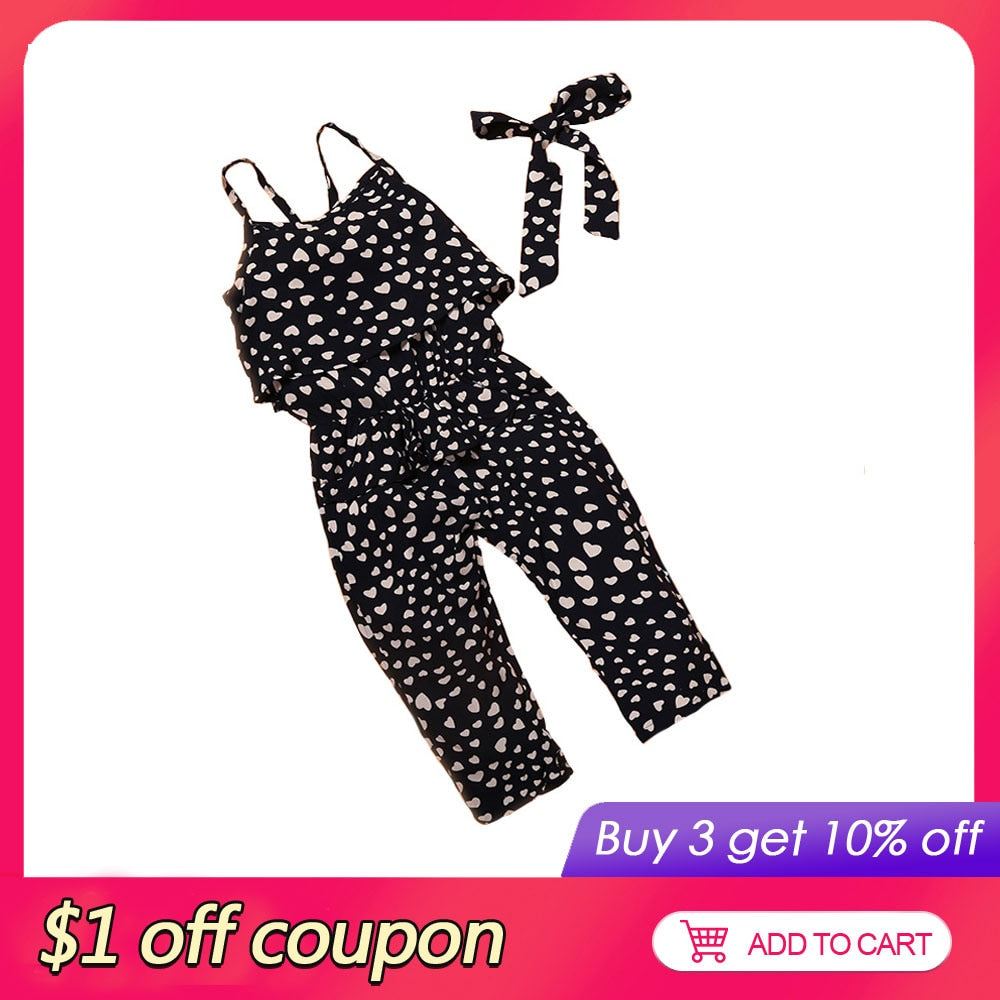 Summer Kids Girl Clothing Sets Fashion Baby Girl Clothes Sleeveless Cotton Children&#39;s Clothing+Belt Toddler Clothes 2-7 Years