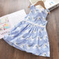 Bear Leader Cartoon Print Baby Girls Princess Dress New Fashion Summer Floral Dresses Toddler Kid Party Clothes Children Vestido
