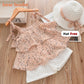 Bear Leader Girls Clothing Sets 2022 Summer Kids Clothes Floral Chiffon Halter+Embroidered Shorts Straw Children Clothing