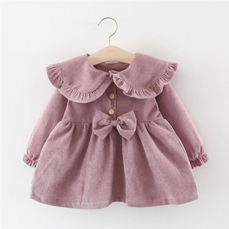 Keelorn Baby Girls Dress New Spring Long-Sleeve Princess Dresses Cute Bow Children Costume Toddler Girl Fall Party Vestidos 0-2Y