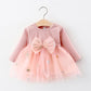 Keelorn Baby Girls Dress New Spring Long-Sleeve Princess Dresses Cute Bow Children Costume Toddler Girl Fall Party Vestidos 0-2Y
